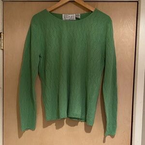 Green Cable Knit Women's Top
